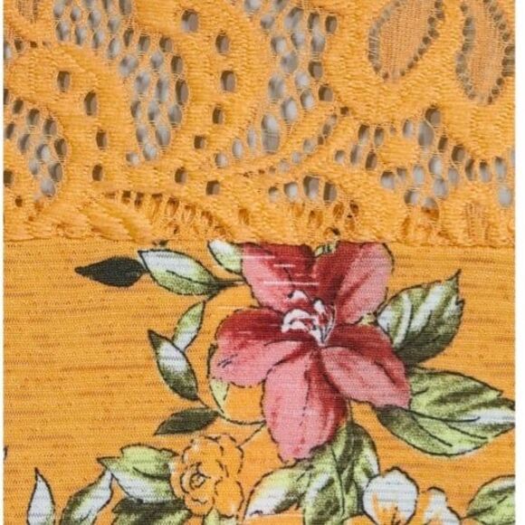 Nobo gold jade top large 11/13 lace floral jade gold scoop neck shirt new - Picture 5 of 11